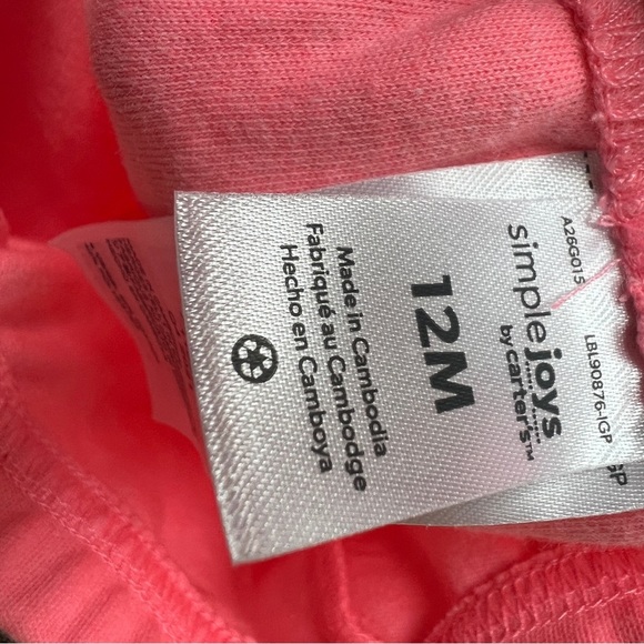 Simple Joys by Carter’s 12M Neon Pink Stretchy Girls Leggings Pants - Picture 3 of 3